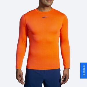 NWT Men’s Brooks High Point Long Sleeve Shirt in Bright Orange size Large